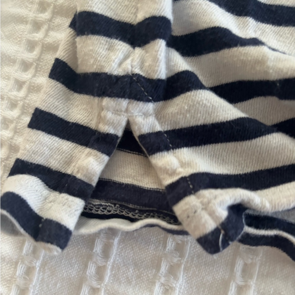 J. Crew Navy and White Striped 3/4 Sleeve Top Size XS - Picture 7 of 10